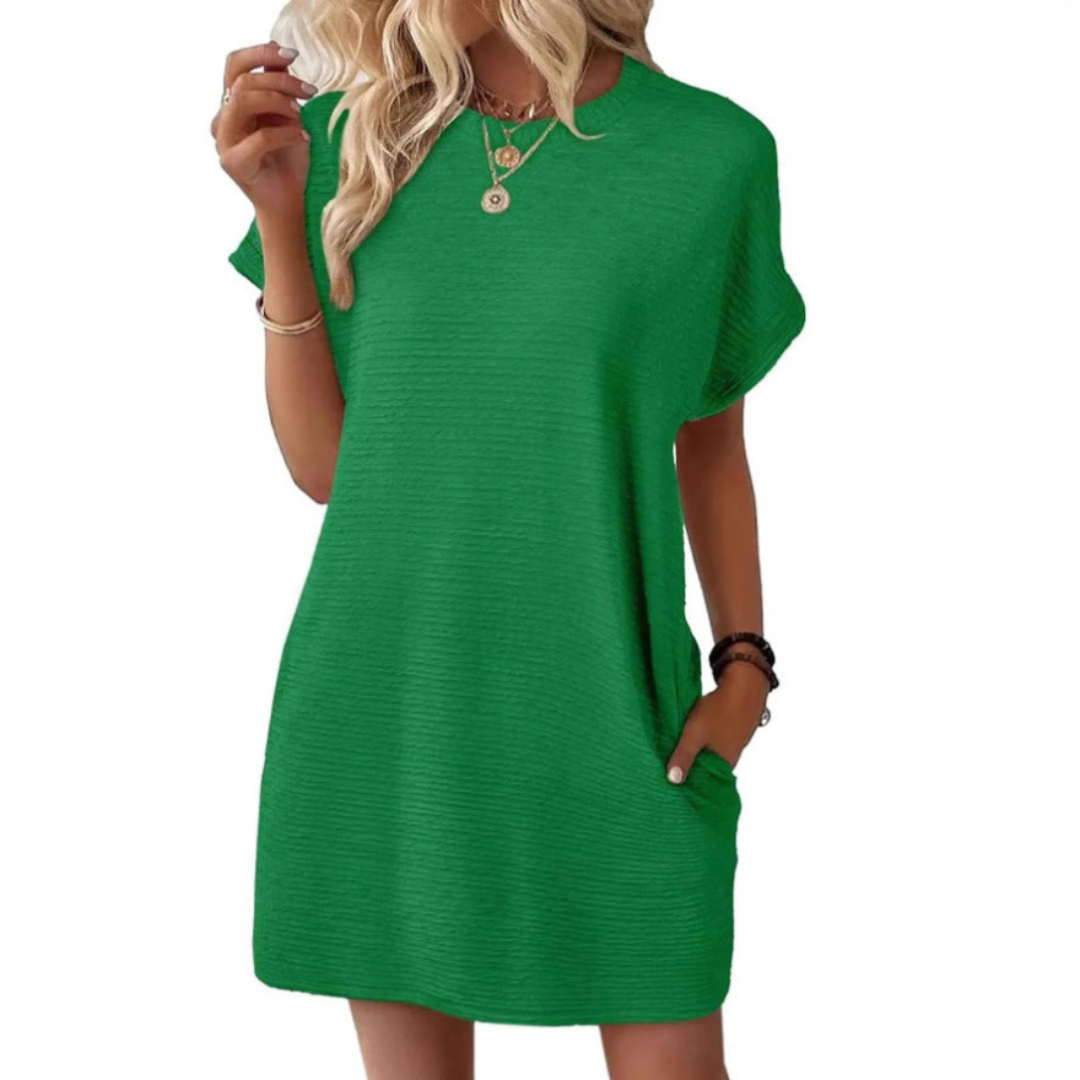 CHERI – CASUAL MINIMALIST ROUND NECK SUMMER DRESS