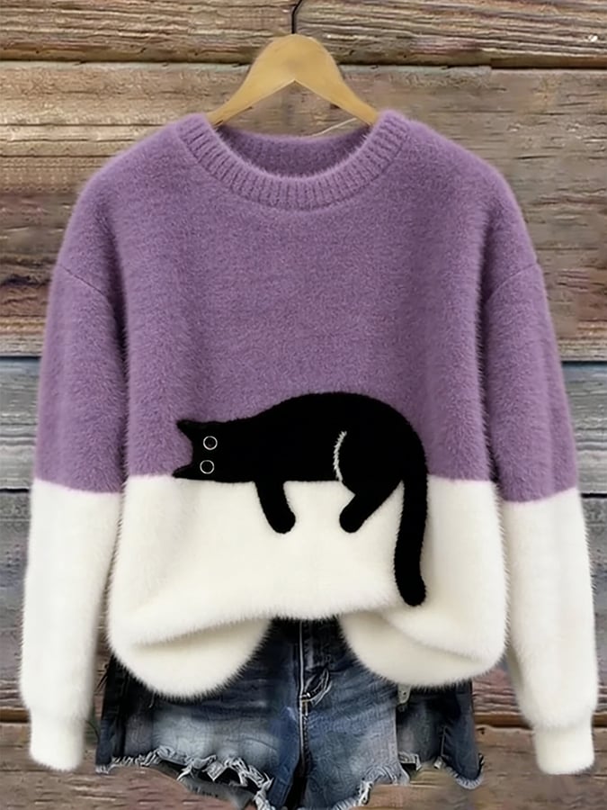 LUNA - WOMEN'S CAT PATTERN SWEATER