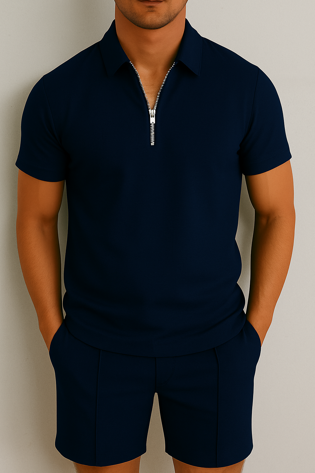 ISAAC - MEN'S ZIP POLO KNIT SET