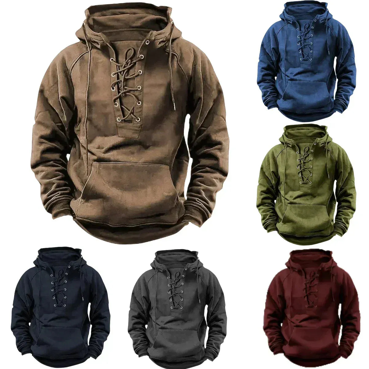 CONNOR - MEN'S LACE-UP HOODED SWEATSHIRT