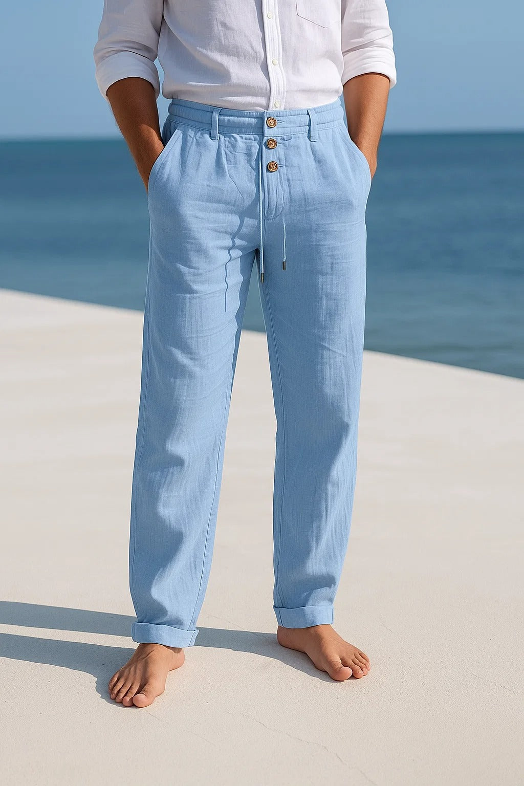 MATTEO - LIGHTWEIGHT LINEN SUMMER TROUSERS