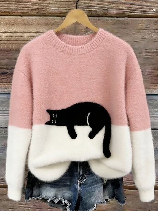 LUNA - WOMEN'S CAT PATTERN SWEATER