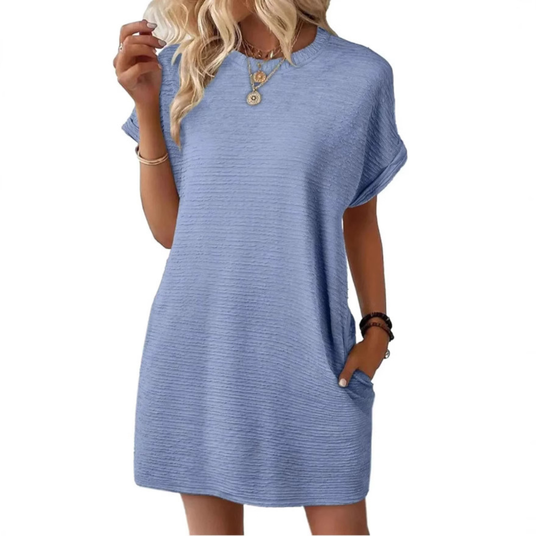CHERI – CASUAL MINIMALIST ROUND NECK SUMMER DRESS