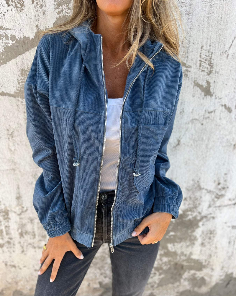 Ella - Corduroy Hooded Spring Jacket