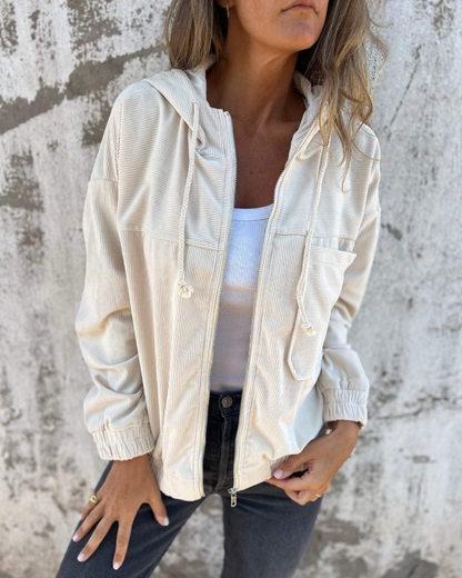 Ella - Corduroy Hooded Spring Jacket