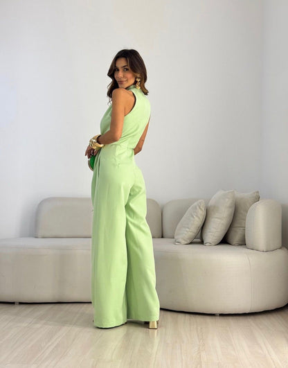 Celestia™ | Luxe Draped Wide-Leg Jumpsuit