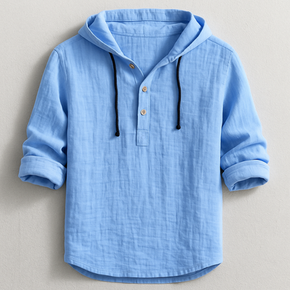 LEON -  Luxury Hooded Linen Shirt
