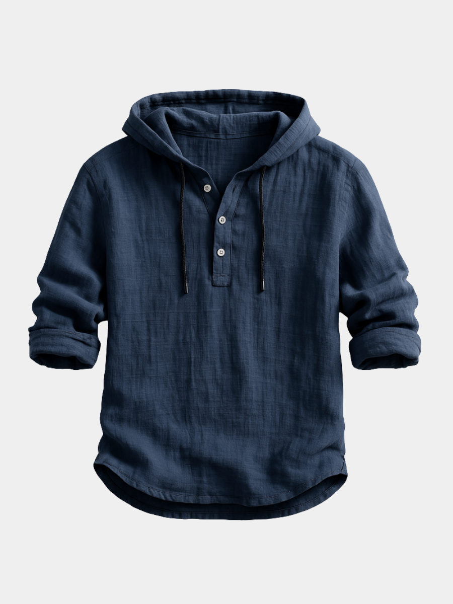 LEON -  Luxury Hooded Linen Shirt