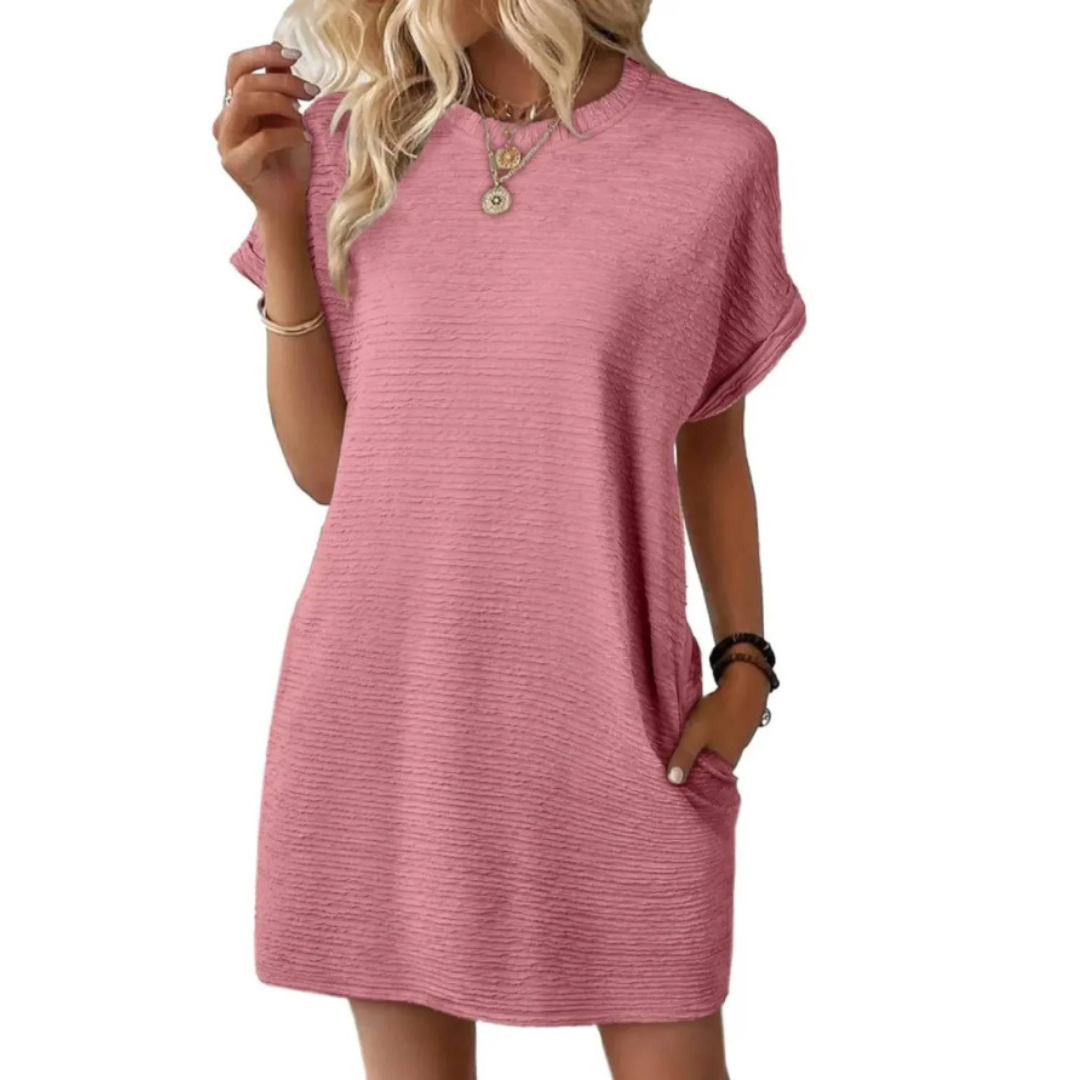 CHERI – CASUAL MINIMALIST ROUND NECK SUMMER DRESS