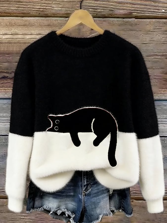 LUNA - WOMEN'S CAT PATTERN SWEATER