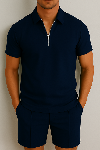 ISAAC - MEN'S ZIP POLO KNIT SET