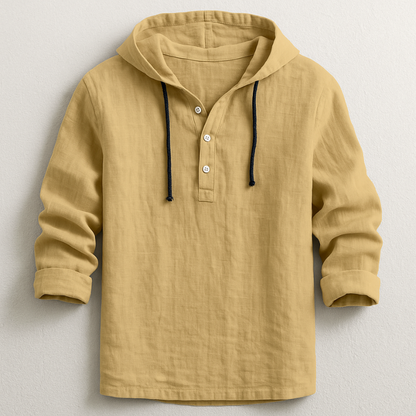 LEON -  Luxury Hooded Linen Shirt