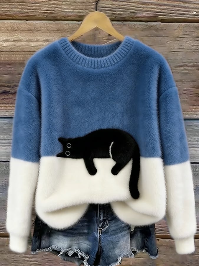 LUNA - WOMEN'S CAT PATTERN SWEATER