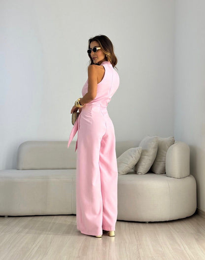 Celestia™ | Luxe Draped Wide-Leg Jumpsuit