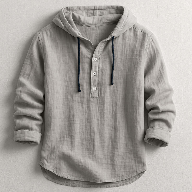 LEON -  Luxury Hooded Linen Shirt