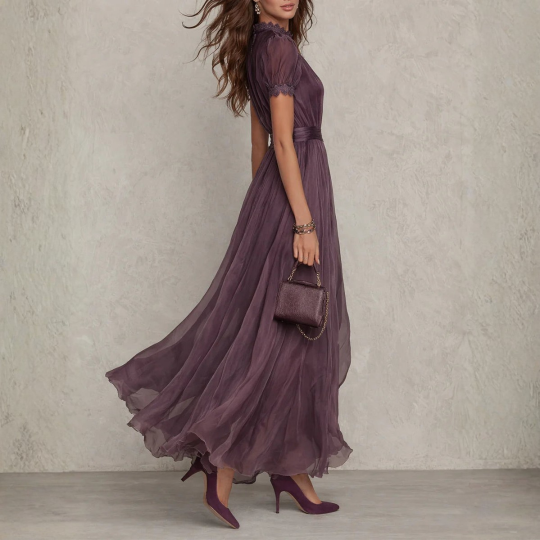 Vivienne | Lace Trim Maxi Dress