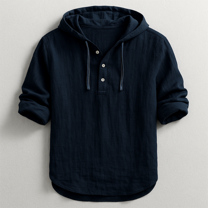 LEON -  Luxury Hooded Linen Shirt