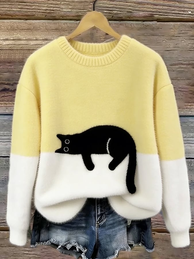 LUNA - WOMEN'S CAT PATTERN SWEATER