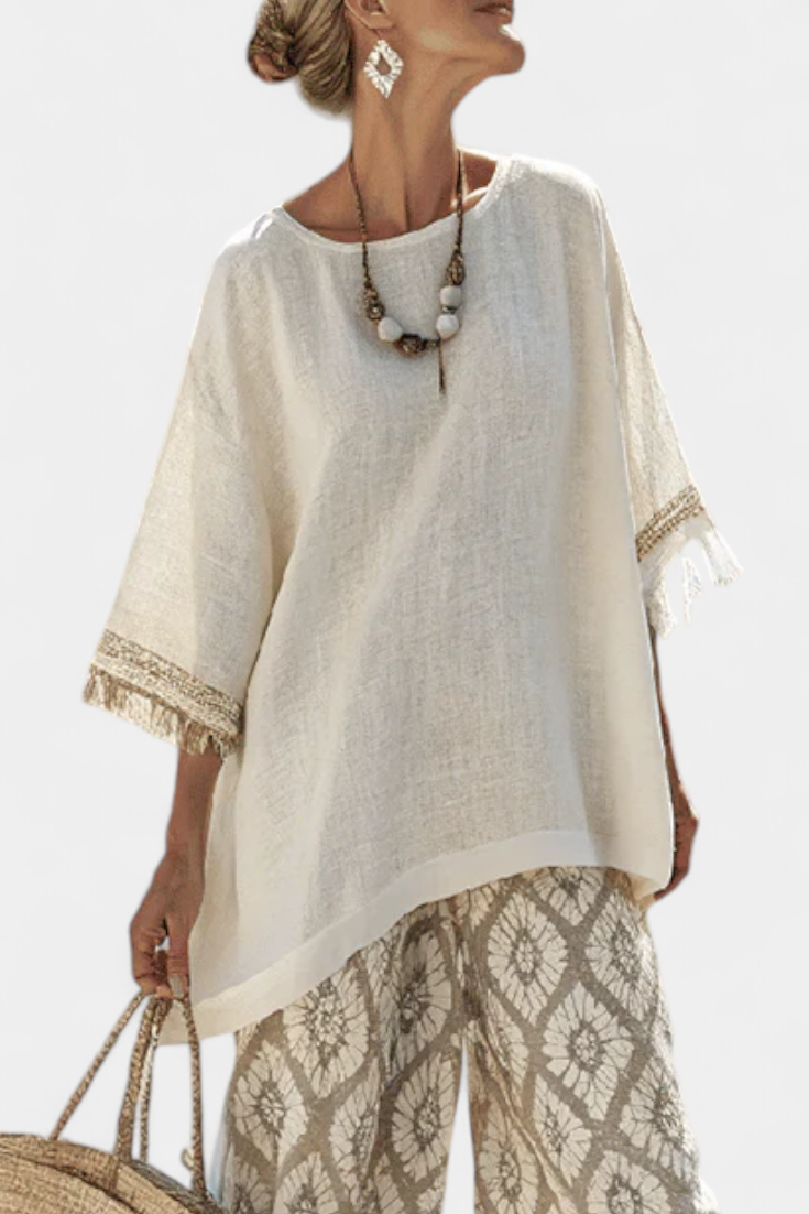 Mae – Sophisticated Top and Casual Trousers