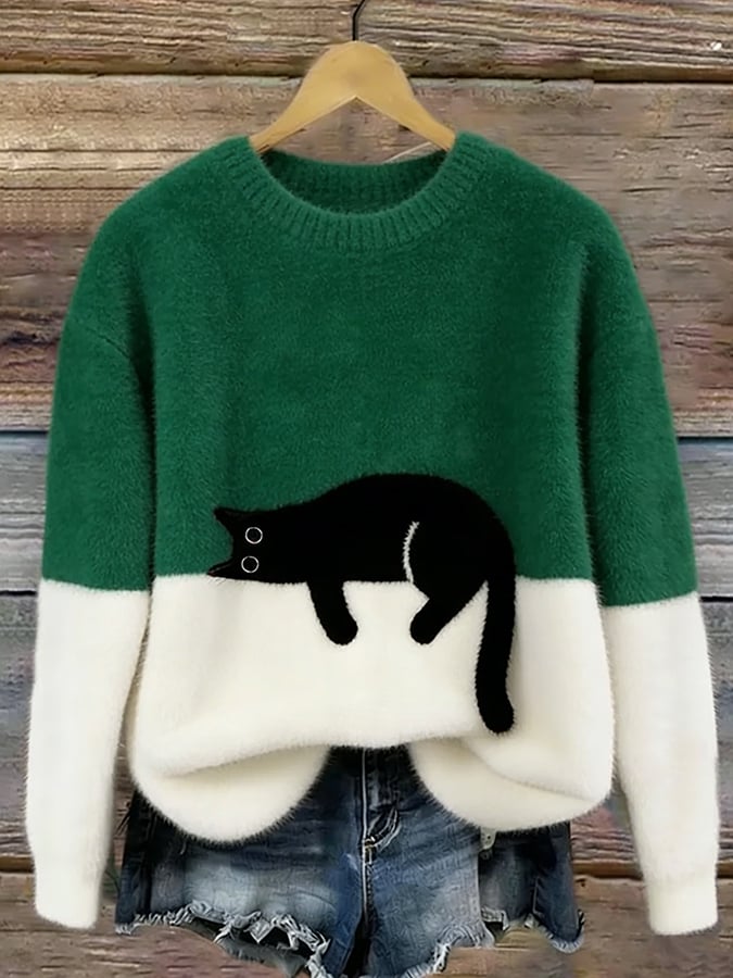 LUNA - WOMEN'S CAT PATTERN SWEATER