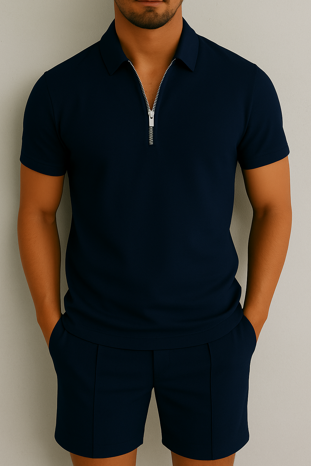 ISAAC - MEN'S ZIP POLO KNIT SET