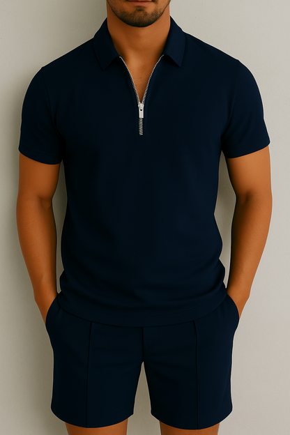 ISAAC - MEN'S ZIP POLO KNIT SET