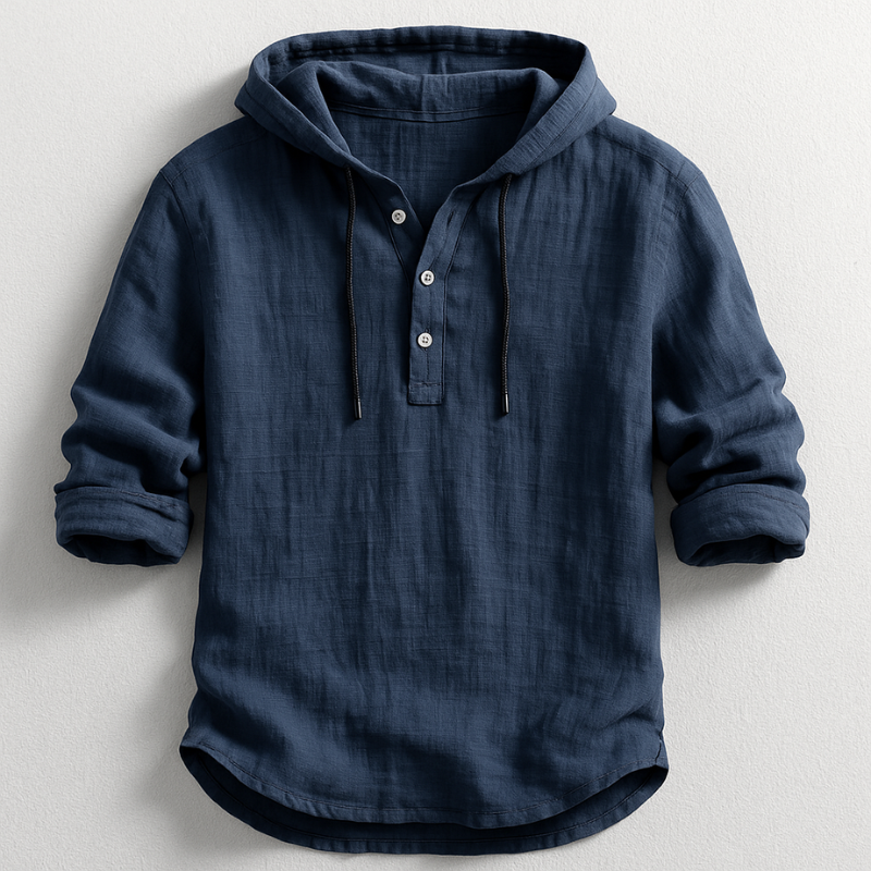LEON -  Luxury Hooded Linen Shirt