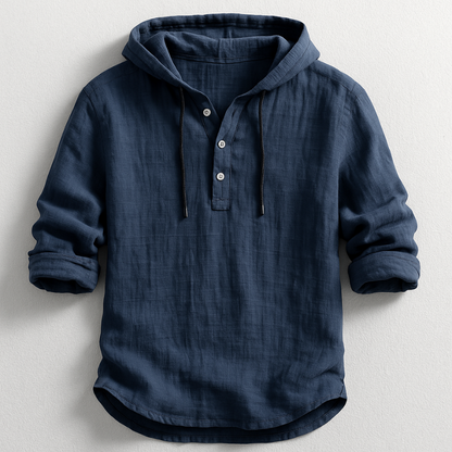 LEON -  Luxury Hooded Linen Shirt