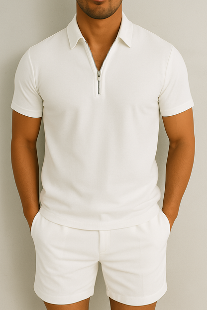 ISAAC - MEN'S ZIP POLO KNIT SET