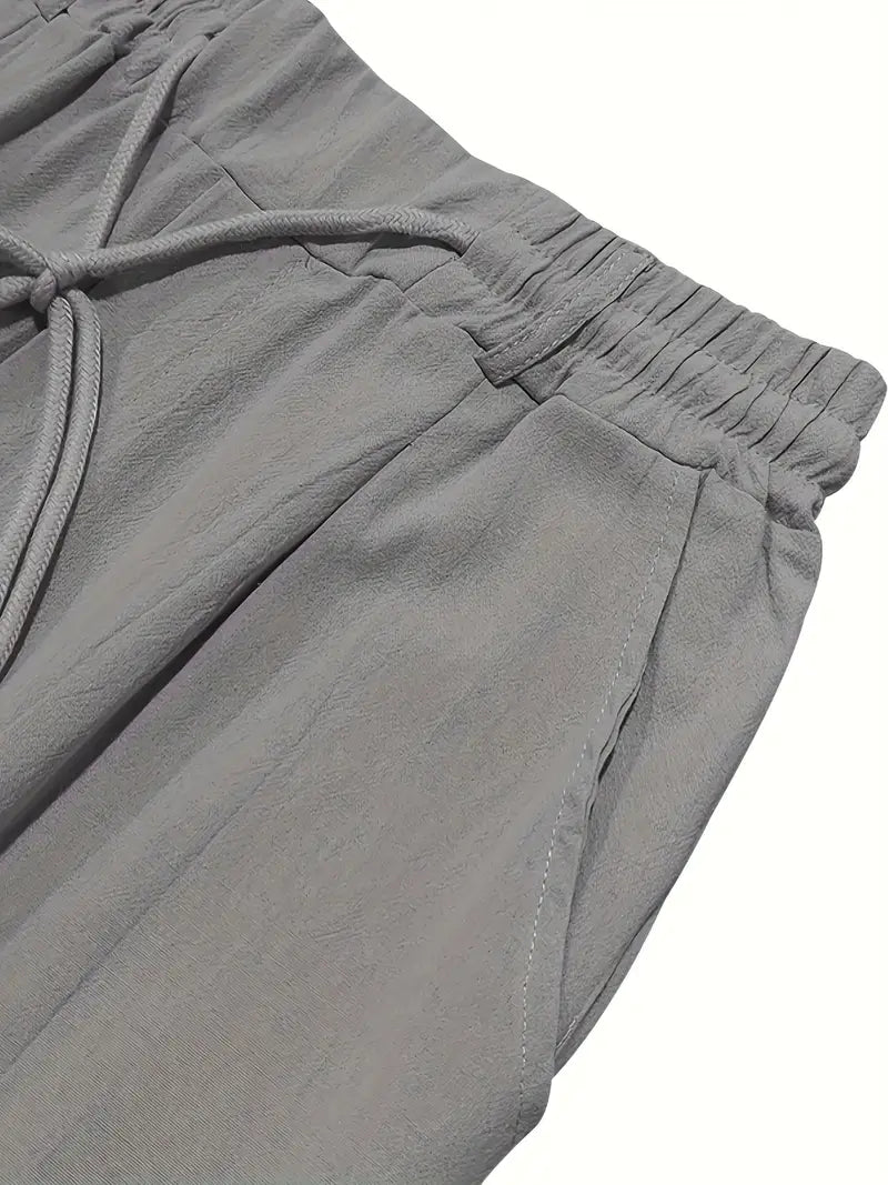 NICHOLS - WIDE LEG LINEN PANTS WITH DRAWSTRING