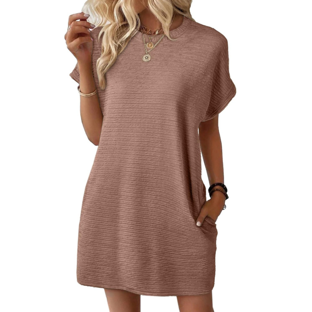 CHERI – CASUAL MINIMALIST ROUND NECK SUMMER DRESS