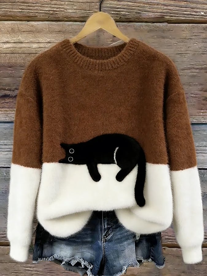 LUNA - WOMEN'S CAT PATTERN SWEATER