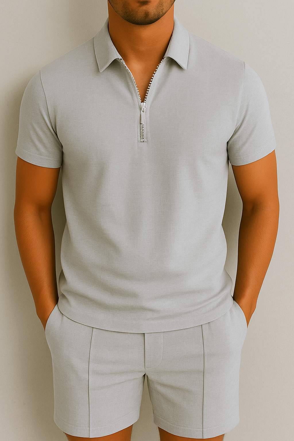 ISAAC - MEN'S ZIP POLO KNIT SET