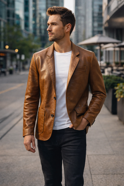 LOGAN - Lightweight Faux Leather Jacket