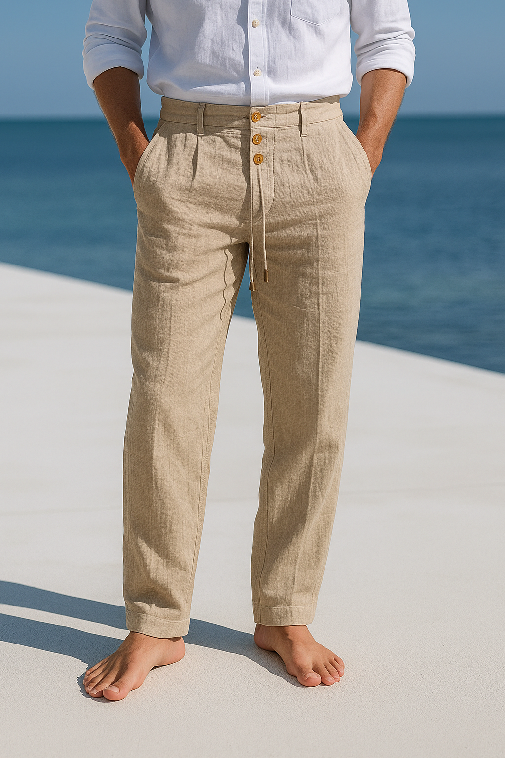 MATTEO - LIGHTWEIGHT LINEN SUMMER TROUSERS