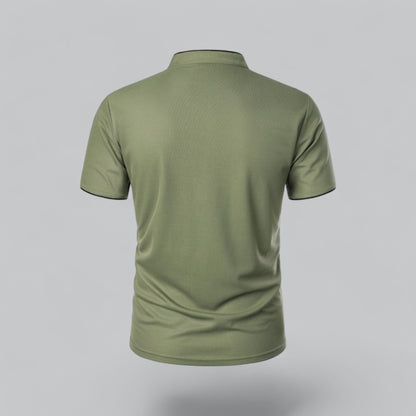 Arthur | Collarless Polo Shirt