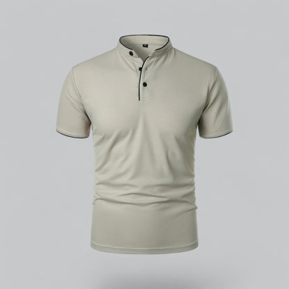 Arthur | Collarless Polo Shirt