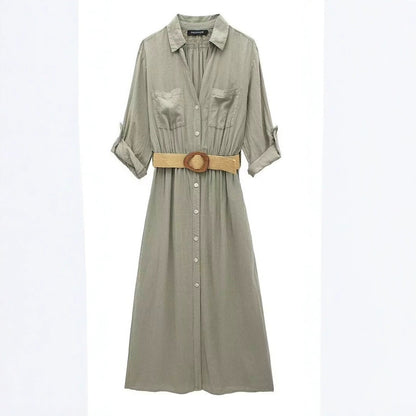 EMMA -  SPRING AND SUMMER SHIRT DRESS WITH BELT