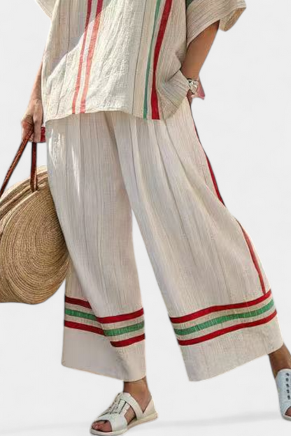 Everly – Printed Boho Blouse and Comfortable Wide Leg Pants