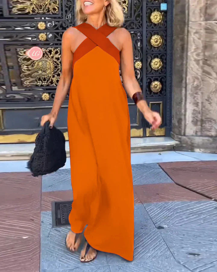 DELPHINE - DRESS WITH CROSSED CUT