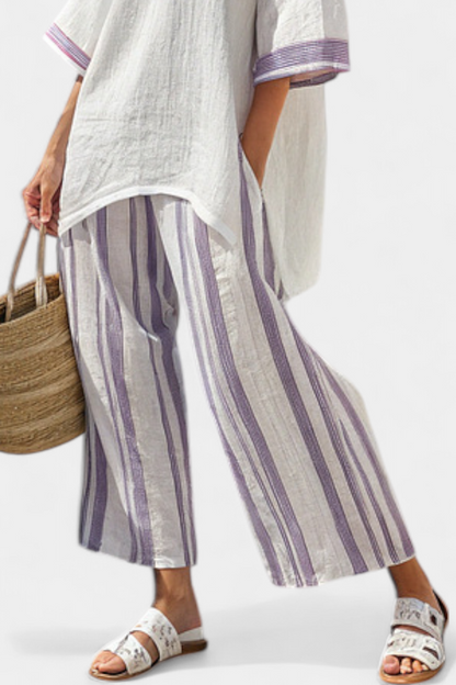 Skye – Relaxed Shirt and Striped Bamboo Trousers