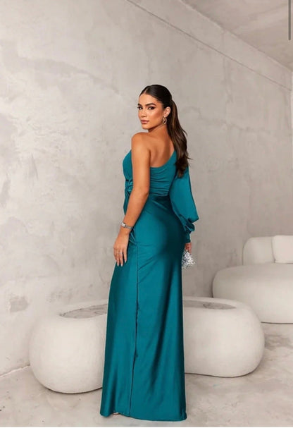 CLAIRE - ONE-SHOULDER EVENING MAXI DRESS