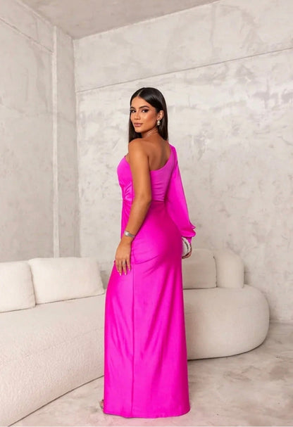 CLAIRE - ONE-SHOULDER EVENING MAXI DRESS