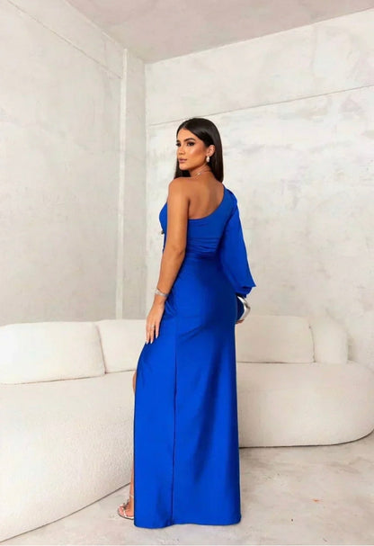 CLAIRE - ONE-SHOULDER EVENING MAXI DRESS