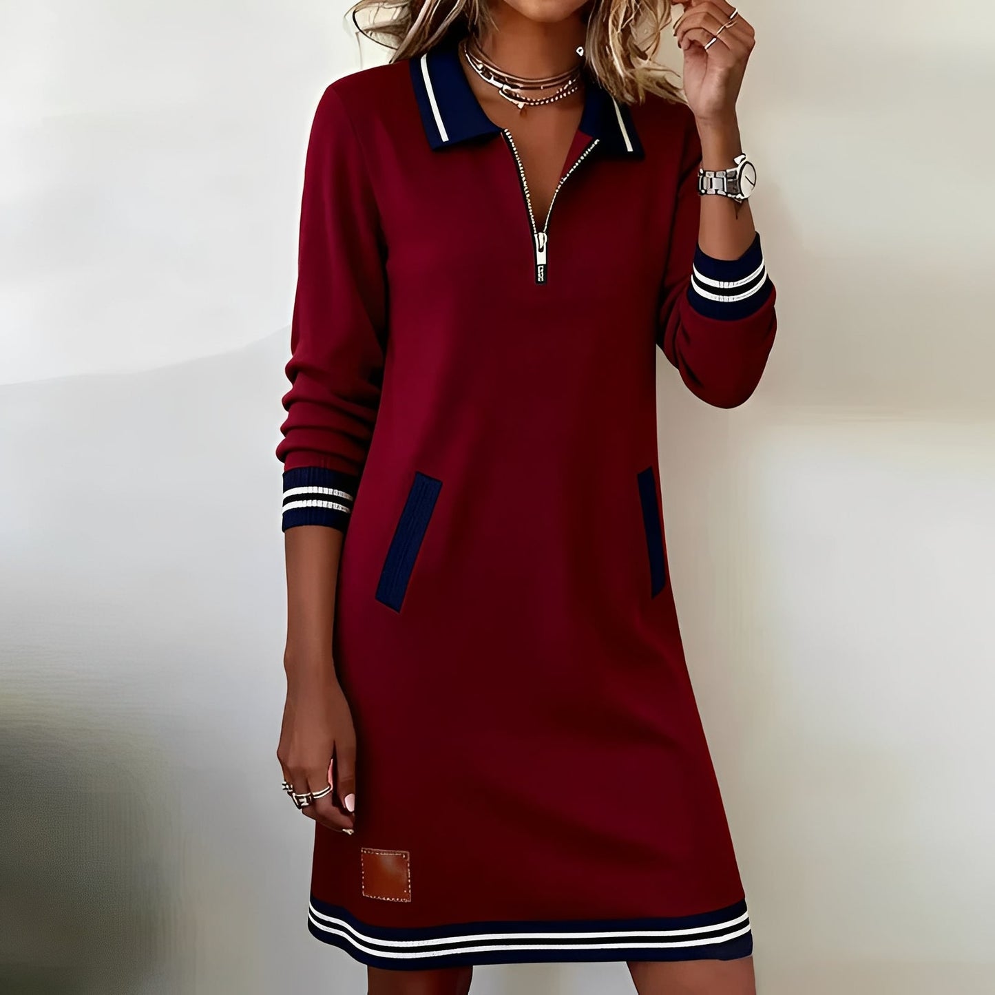 ELARA - CHIC LONG SLEEVE DRESS