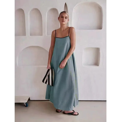HAILEY - WOMEN'S CONTRAST STRAP MAXI DRESS
