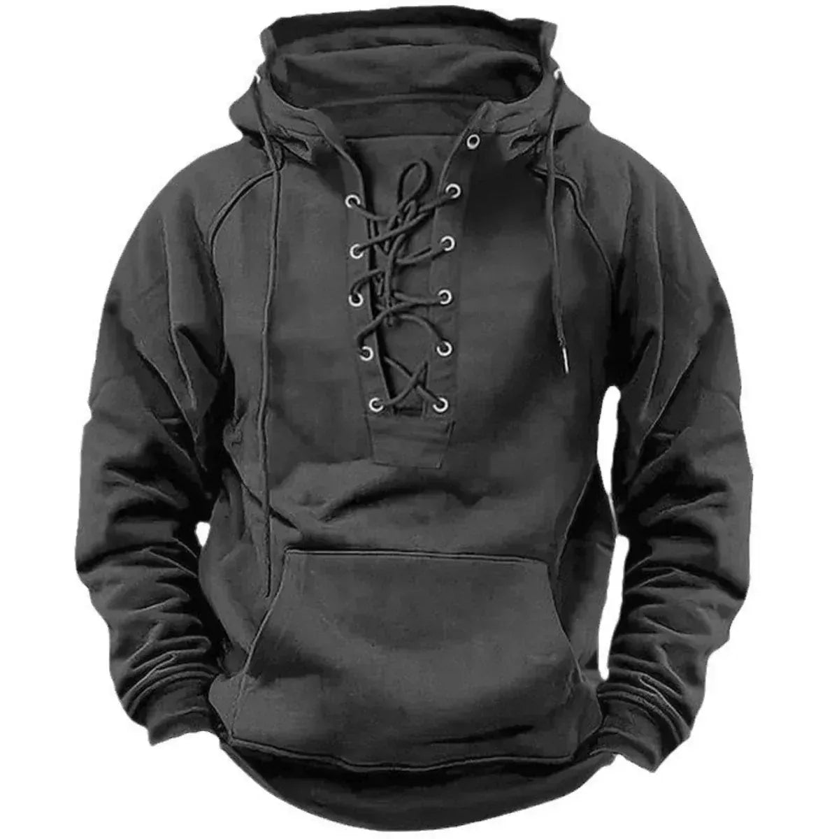 CONNOR - MEN'S LACE-UP HOODED SWEATSHIRT