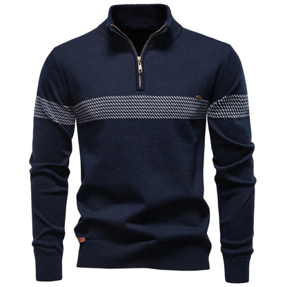 ETHAN - MEN'S CLASSIC HALF-ZIP KNIT SWEATER