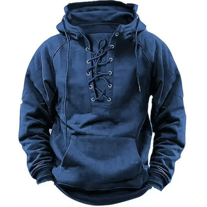 CONNOR - MEN'S LACE-UP HOODED SWEATSHIRT