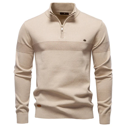 ETHAN - MEN'S CLASSIC HALF-ZIP KNIT SWEATER